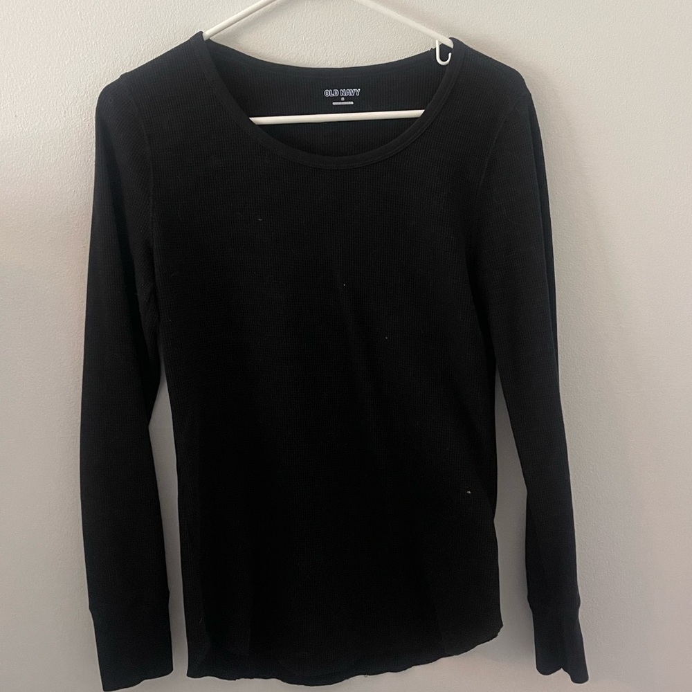 Waffle, material long sleeve T-shirt